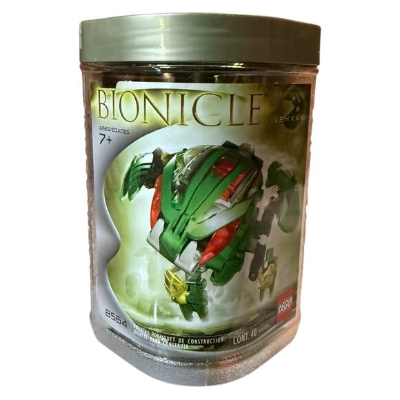 Vintage LEGO BIONICLE Lehvak Green Red 8564 Set with Canister Complete Set - Picture 12 of 13
